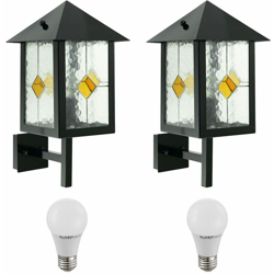 Etc-shop - Set di 2 7 watt lampada facciate della parete esterna a LED Lampada Tiffany Balcony House precio