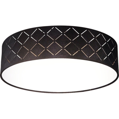 Globo - Lampada da soffitto a soffitto tondo nero decoro fustelle oro soggiorno lampada bianco 15363B