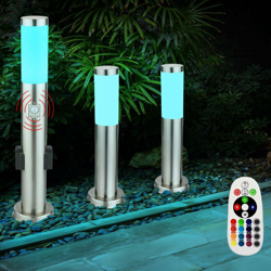Set di 3 LED RGB illuminazione esterna dimmer giardino remoto prese lampade di movimento - ETC-SHOP precio