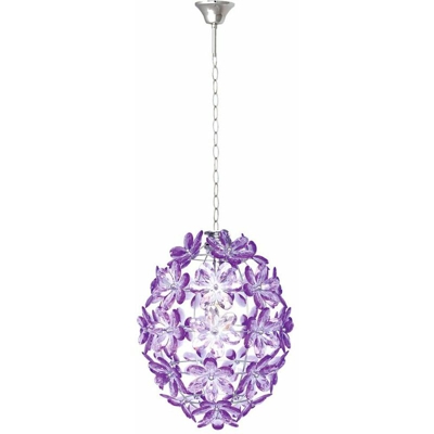 Lampada a sospensione plafoniera di illuminazione da tavolo salotto Chrome Globo Viola 5149