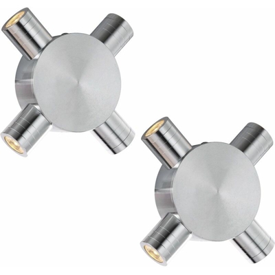 Etc-shop - 2x lampade da parete a LED di lusso per gli ospiti lampade per sala da pranzo ALU illuminazione argento