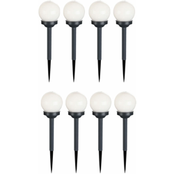 Etc-shop - Set di 8 lampade solari a LED per esterni design a sfera con luci a terra per illuminazione da giardino características