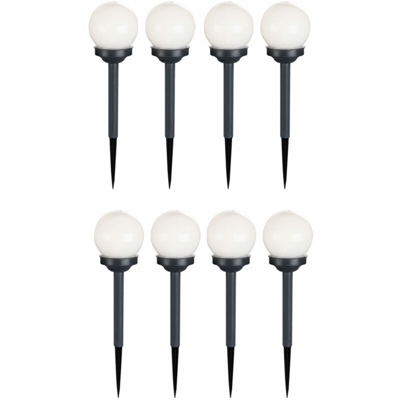 Etc-shop - Set di 8 lampade solari a LED per esterni design a sfera con luci a terra per illuminazione da giardino