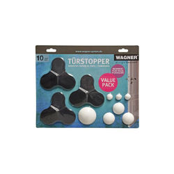 Wagner 15700010 fermaporta, Set da 10 Pezzi, Colore Nero/Bianco, 35 x 28 x 2 cm, unità en oferta