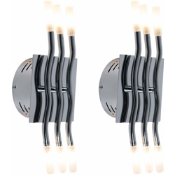 Etc-shop - Set di applique 2 lighting design in vetro lampade lampade cromate smerigliato Globo 68.119-6 características