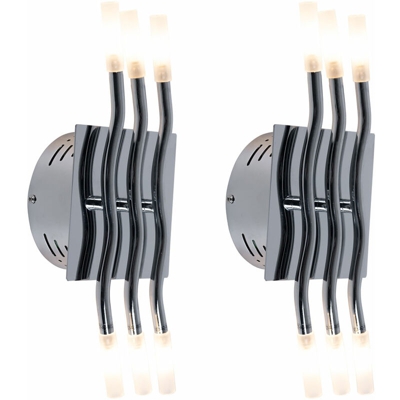 Etc-shop - Set di applique 2 lighting design in vetro lampade lampade cromate smerigliato Globo 68.119-6