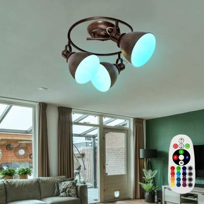 Etc-shop - Soffitto faretti cellulare remoto Rondell rostfärbig nel set comprese le lampade LED RGB