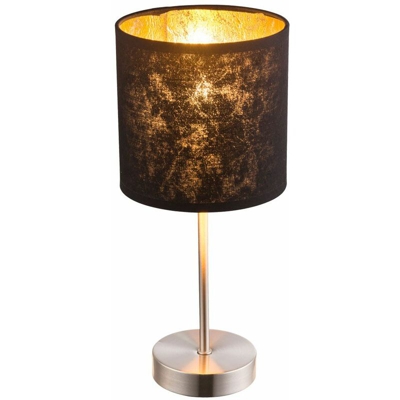 Globo - Lampada da tavolo salone di illuminazione interruttore luce di lettura tessuto nero color oro 15287T