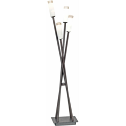 Etc-shop - Lampada da terra da tavolo a LED Illuminazione Stand vetro metallo antico decorazione EEK A + en oferta