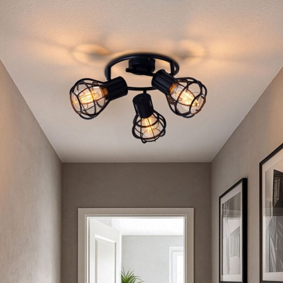 Globo - Lampada da soffitto di lusso con faretto da salotto Lampada a gabbia Rondell orientabile 15388-3