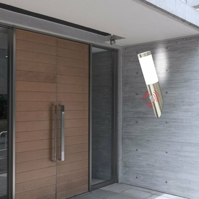 Etc-shop - Lampada da esterno a LED a parete lampada da parete luce rilevatore di movimento in acciaio inox IP44 BOSTON
