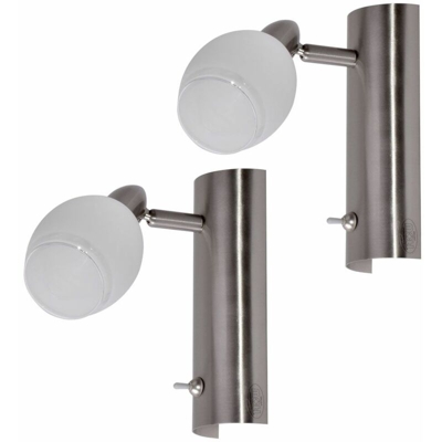 Etc-shop - Set di 2 applique illuminazione principale lampade riflettore girevolmente vetro mobile EEK A +