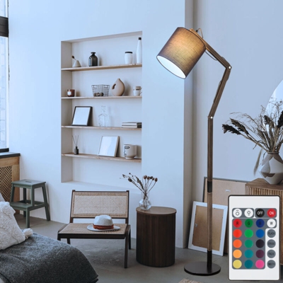 Etc-shop - Lampada da piantana regolabile Lampada da telecomando regolabile in legno dimmerabile in set con lampadine LED RGB