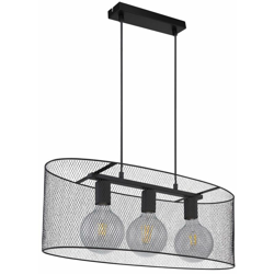 Globo - Lampada a sospensione a soffitto in vimini retro sala da pranzo lampada a sospensione appesa nero 15395-3H precio