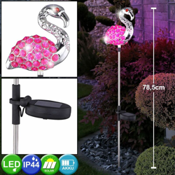 Globo - LED Solar Garden Plug Fixture Flamingo Pink Black Lamp Illuminazione Figura animale 33214-12 características