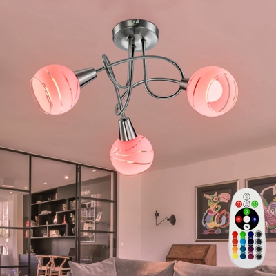Etc-shop - Lampada soffitto Lampada sala pranzo Rondell luminosità di telecomando argento nel set incl. RGB LED