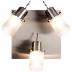 Esto - argento lampada da letto in vetro satinato di illuminazione a parete a soffitto tre foglie 58.401-3 en oferta