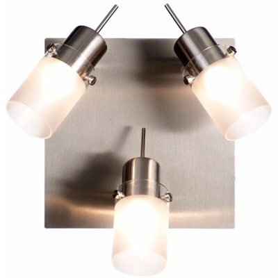 Esto - argento lampada da letto in vetro satinato di illuminazione a parete a soffitto tre foglie 58.401-3