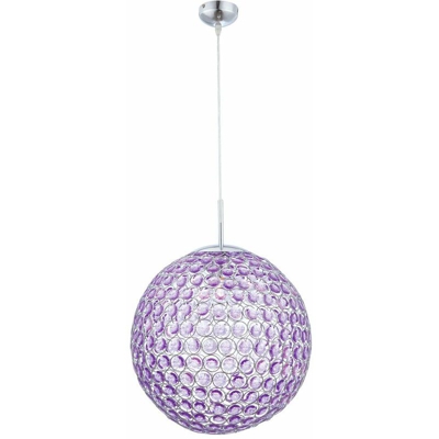 Globo - Lampada a sospensione a soffitto sfera di cristallo riflettore soggiorno illuminazione lampada viola 16034