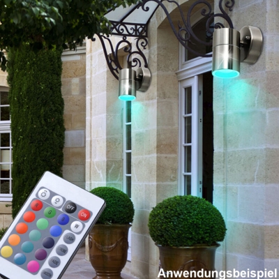 Etc-shop - luce facciate esterne fino riflettori dimmerabile telecomando set lampada da parete incl. RGB lampade a LED