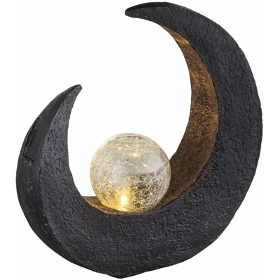 LED Crescent Moon Solar Lamp Garden Path Stand Illuminazione Portico Glass Ball Floor Light Globo 33469