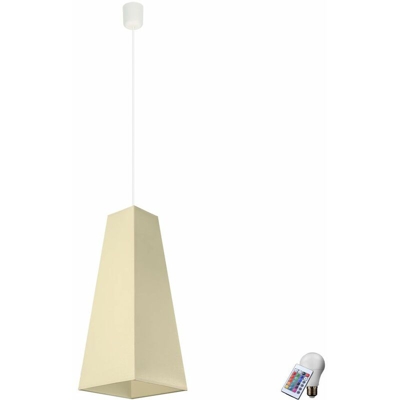 Etc-shop - Ciondolo plafoniera sala da pranzo tessile lampada a sospensione DIMMER Set incl. RGB lampade a LED