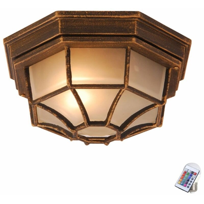 Etc-shop - plafoniera in alluminio telecomando vetro lampada parete riflettore esterno in serie incl. RGB lampade LED
