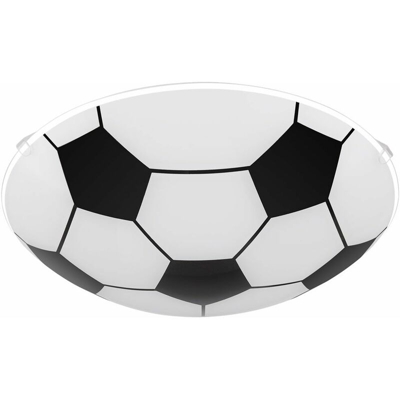 Globo - Football Design Lampada da soffitto Lampada in vetro Nero Bianco Kids Game Room Lighting 54009D2