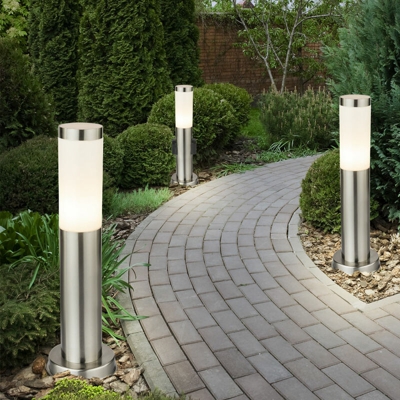 Set di 3 lampade da terra prese di illuminazione per esterni in acciaio inox Luci stand riflettori IP44 E27 - ETC-SHOP