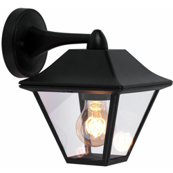 Lampada da parete facciate illuminazione esterna ALU lanterna da giardino nera in un set con illuminazione a LED - ETC-SHOP en oferta