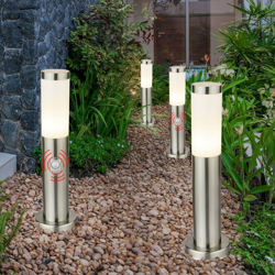Etc-shop - Set di 4 lampade da terra per esterni illuminazione vialetti lampade da terra in acciaio inox rilevatore di movimento IP44 E27 precio