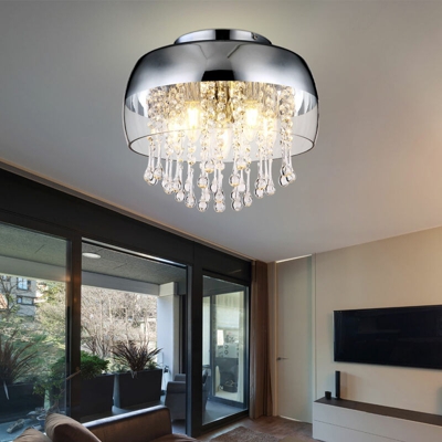 Etc-shop - Plafoniera in cristallo illuminazione soggiorno sala da pranzo Lampada in vetro cromato in un set con lampadine a LED