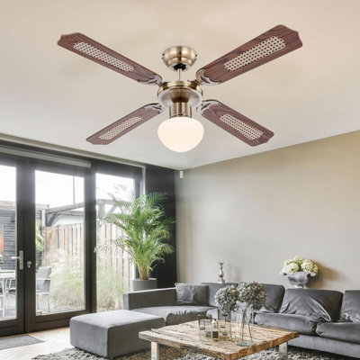 Etc-shop - Lampada da soffitto design per ventilatore da soffitto nel set con lampadine a LED da 4 Watt