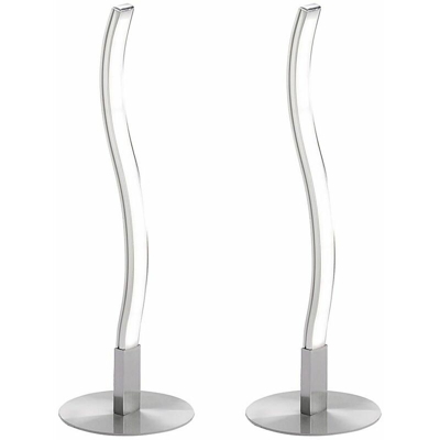 Etc-shop - Set di 2 luci da tavolo a LED Wave Lampade da lettura per camere da letto residenziali Lampade di commutazione