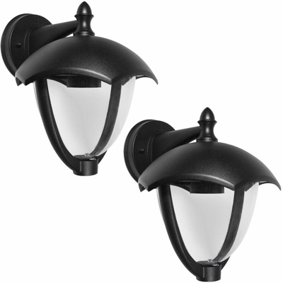 Etc-shop - Set di 2 lampade per esterni da giardino ALU lanterne facciate applique cortile nera del radiatore in vetro d'ingresso