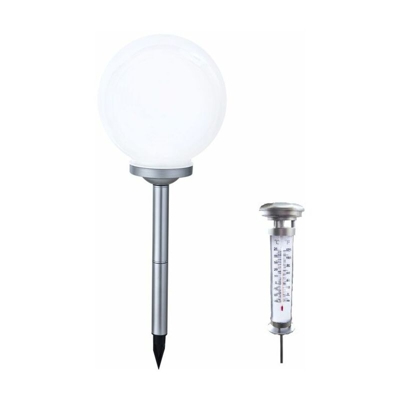 Etc-shop - Set di 2 luce solare spina LED terrazze termometro giardino lampada cambia colore temperatura esterna