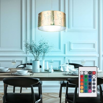 Etc-shop - Lampada a sospensione a sospensione in oro, lampada da soggiorno dimmerabile nel set con lampadine a LED RGB