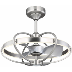Globo - Ventilatore a LED lampada luce ventilatore di raffreddamento altoparlante Bluetooth argento CONTROLLO REMOTO 03617 precio