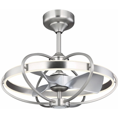 Globo - Ventilatore a LED lampada luce ventilatore di raffreddamento altoparlante Bluetooth argento CONTROLLO REMOTO 03617