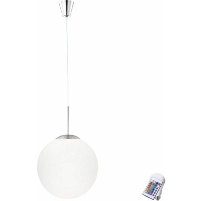 pendente della sfera di vetro lampada a sospensione illuminazione telecomando nel set comprendente RGB lampade LED - ETC-SHOP