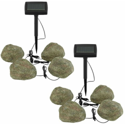 Etc-shop - Set di 8 lampade decorative a LED in pietra solare illuminazione da giardino luci da terra a terra luci grigio características