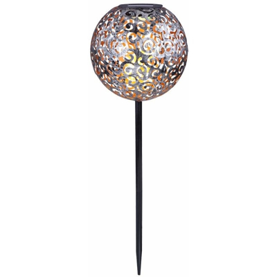 Lampada a sospensione solare a LED per esterni Terrace Decor Braid Sphere Ground Spike Lamp silver Globo 33743