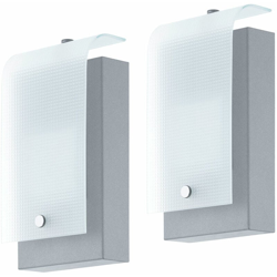 Etc-shop - Set di 2 LED Lampade da parete per esterni Facciate Casa Illuminazione di casa Faretti in vetro per giardino Infissi galvanizzati precio