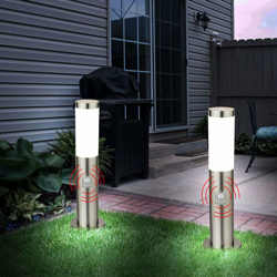 Etc-shop - 2x lampade da terra a LED per esterni faretti da giardino rilevatore di movimento lampada in acciaio inossidabile en oferta