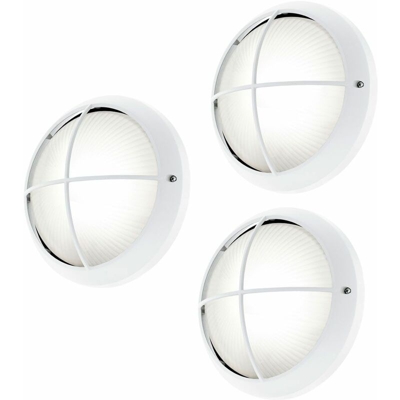 Etc-shop - Set di illuminazione 3 plafoniere da esterno a LED a schiera lampade muro del giardino IP44 a prova di umidità