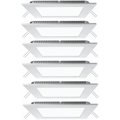 Etc-shop - griglia del soffitto set di 6 LED da incasso fredde luci del pannello della parete del salone quadrato bianco