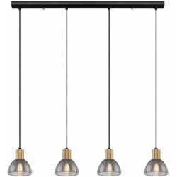 Etc-shop - Lampada da soffitto con telecomando lampada a sospensione a sospensione dimmerabile vetro nero fumo in un set con illuminazione a LED RGB características