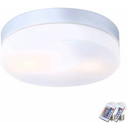 Illuminazione esterna plafoniera telecomando opalino vetro lampada nel set comprese le lampade LED RGB - ETC-SHOP precio