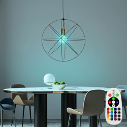 Lampada a sospensione vintage con telecomando, lampada a sospensione a sospensione dimmerabile in set con illuminazione a LED RGB - ETC-SHOP precio