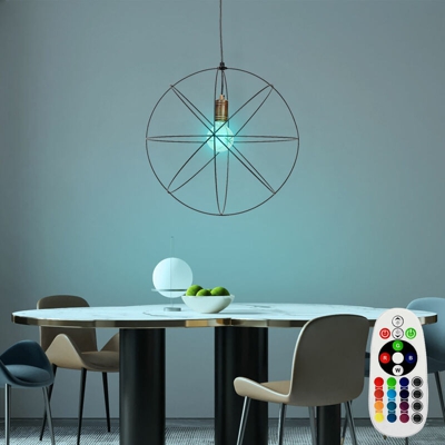 Lampada a sospensione vintage con telecomando, lampada a sospensione a sospensione dimmerabile in set con illuminazione a LED RGB - ETC-SHOP